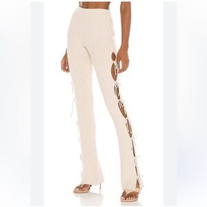 Guizio Cashmere Ribbed Knit Tie Pants Sz Small❤️